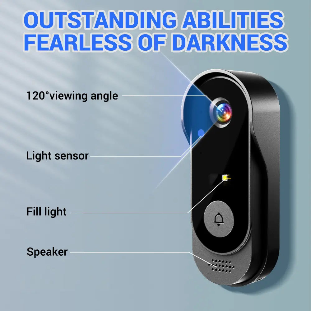 【Summervibes】X8 Wireless Doorbell Camera, Rechargeable Smart Visual Doorbell, Night Vision, Two-Way Talk, Waterproof Home Security Camera with Sensor Alarm Video Intercom Privacy Video Intercom Privacy