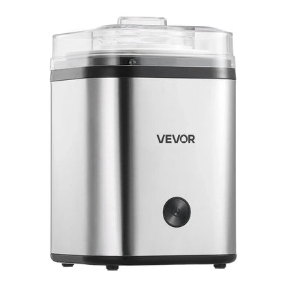 【Summerfinds】Vevor Ice Cream Maker, 2.11 Qt. Large Capacity, Electric Automatic Ice-Cream Machine, with Easy Operation & Cleaning, Stainless Steel Shell, for Homemade Frozen Yogurt, Fruit Sorbet, Gelato, Silver